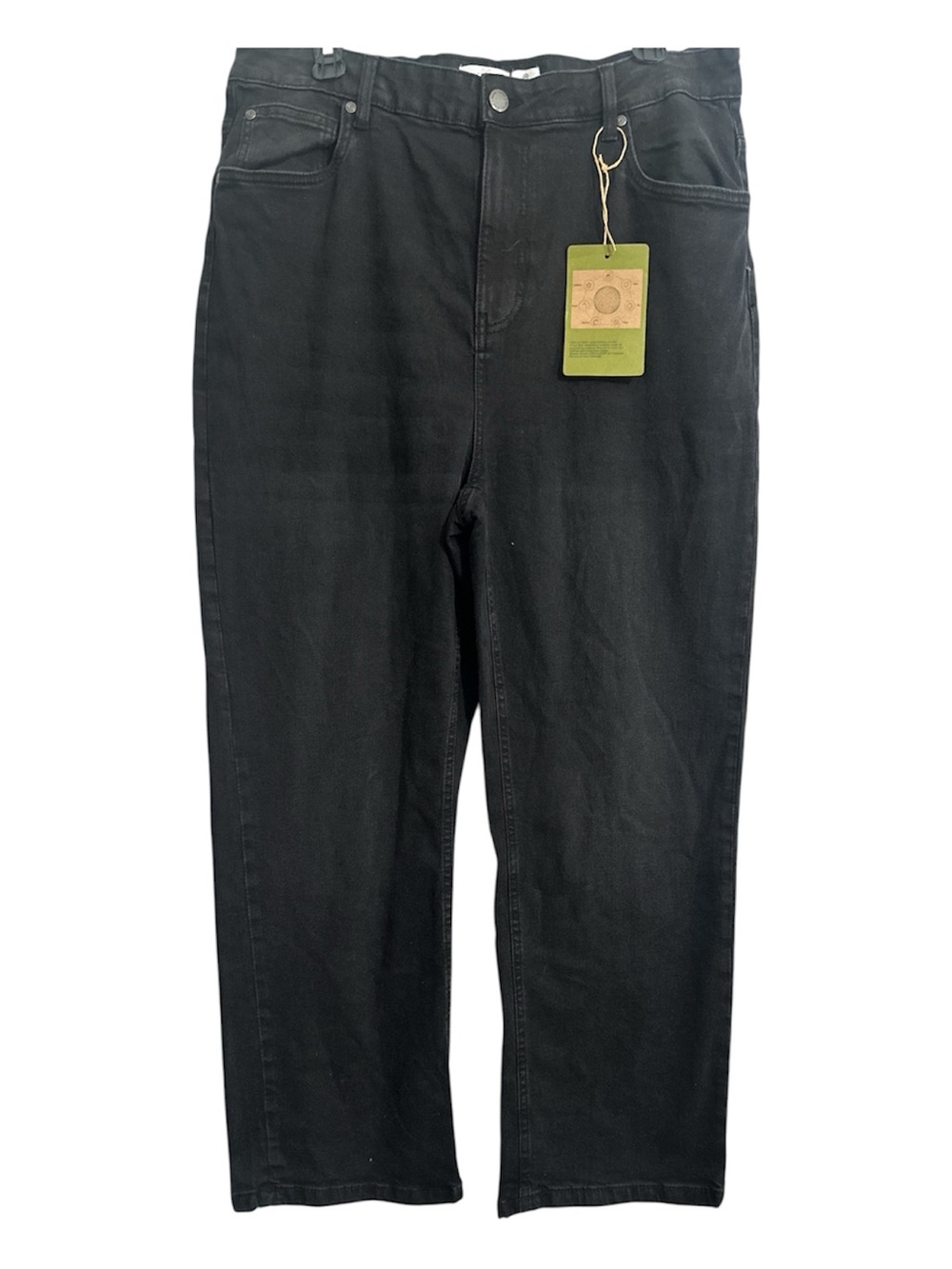 Serra Women’s High Rise Straight Denim Jeans Size L Black 5 Pocket Stretch Fall